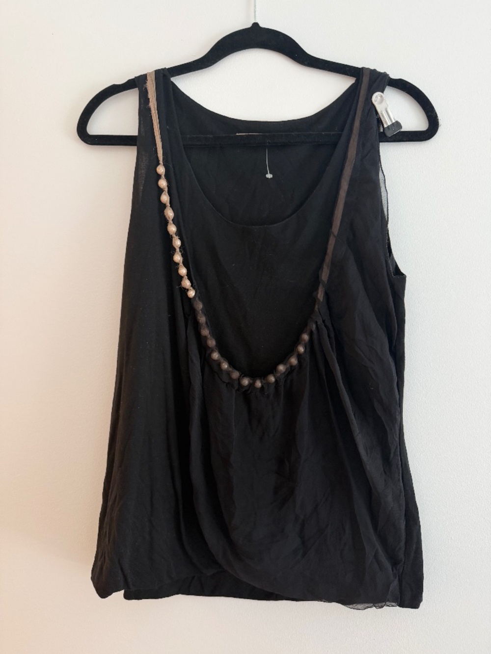 Velvet beaded tank top